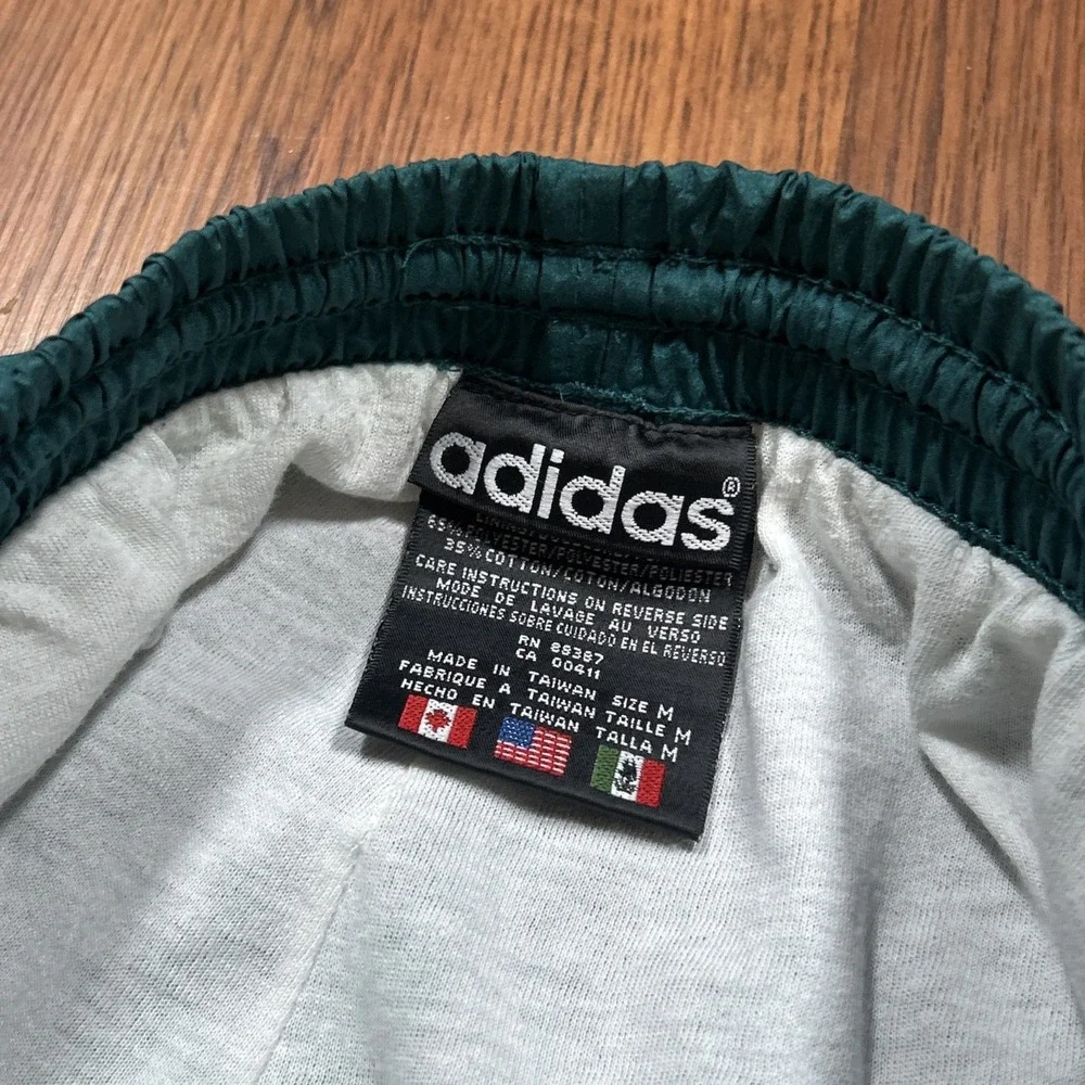 Vintage 80s 90s Green Adidas Winbreaker Pants Men M Athletic Sports Run Jogging